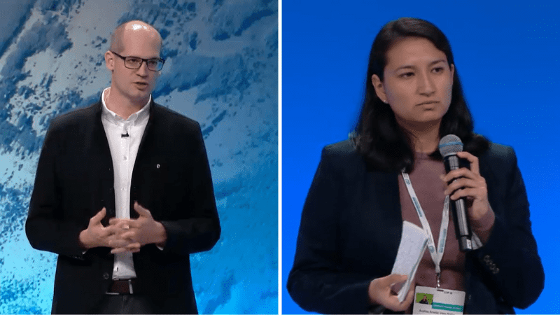 Julian Ekelhof and Andrea Vera present at the COP26 Action Hub